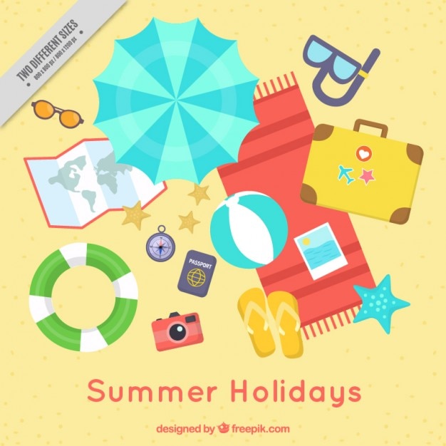 Vector Gratis collection of holiday element on the beach