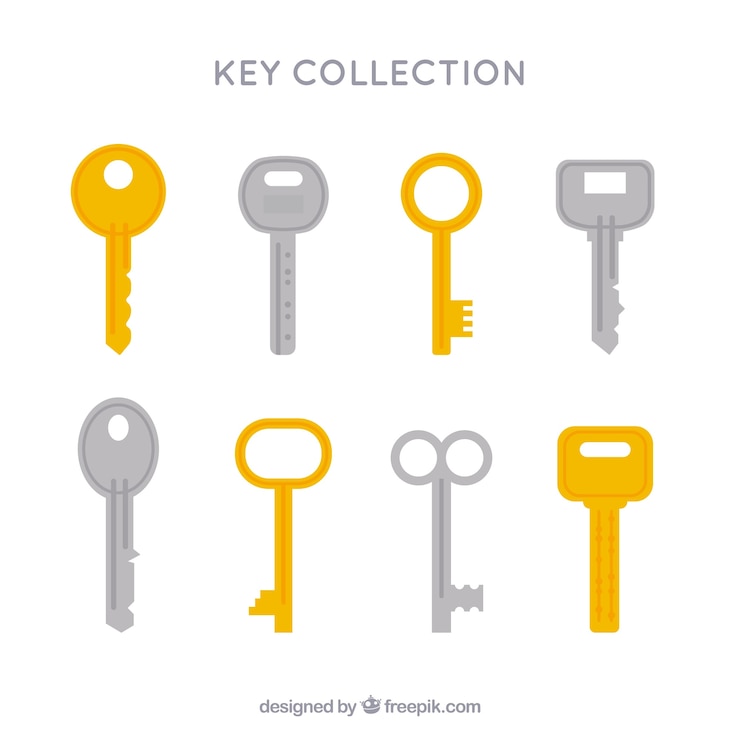 Vector Gratis collection of keys in flat style