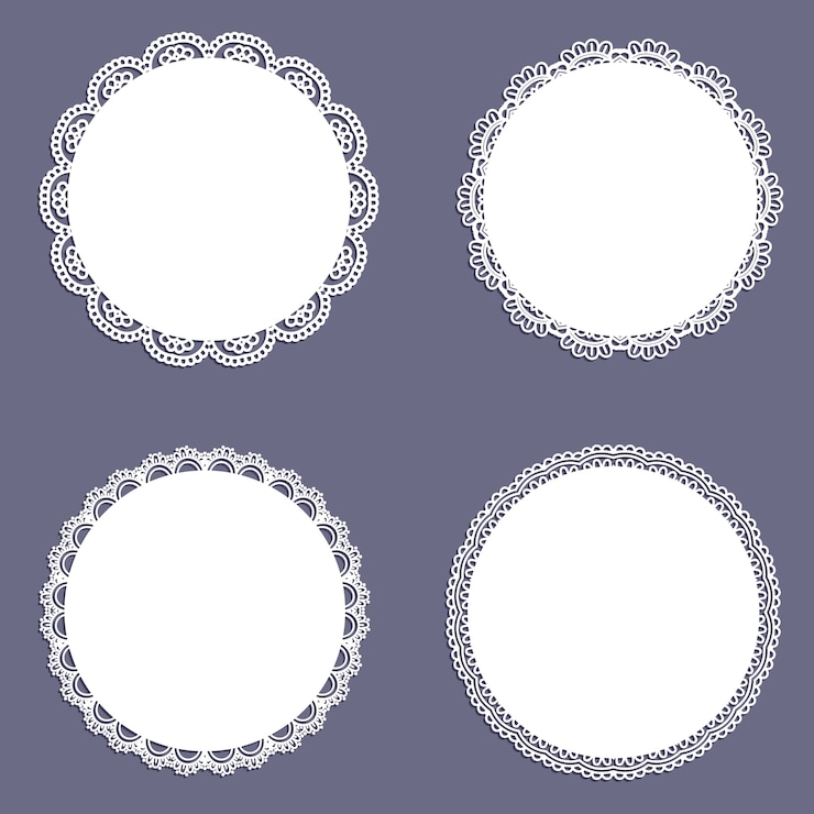 Vector Gratis collection of lace styled circular backgrounds