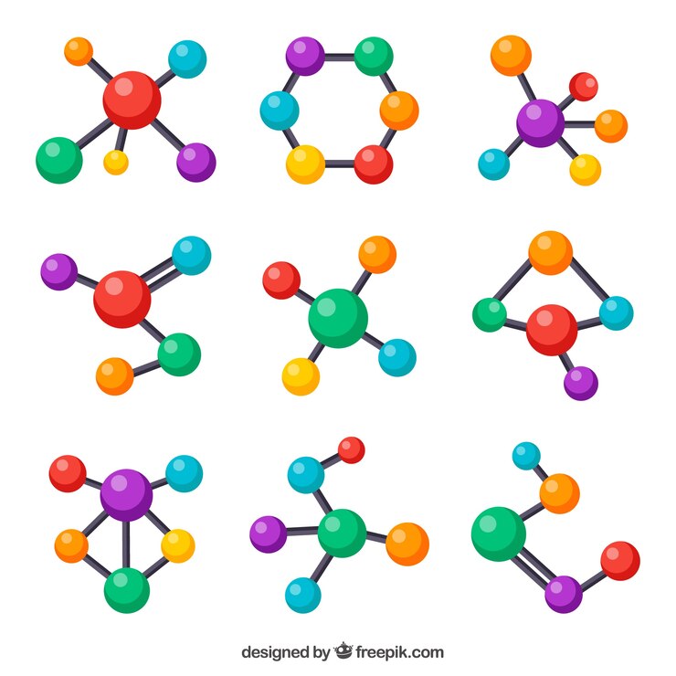 Vector Gratis collection of molecular structures of colors
