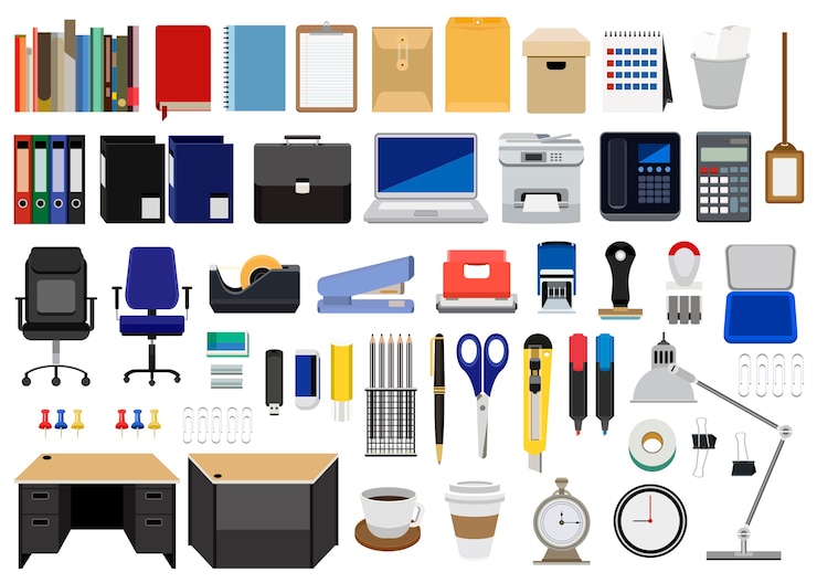 Vector Gratis collection of office stationery