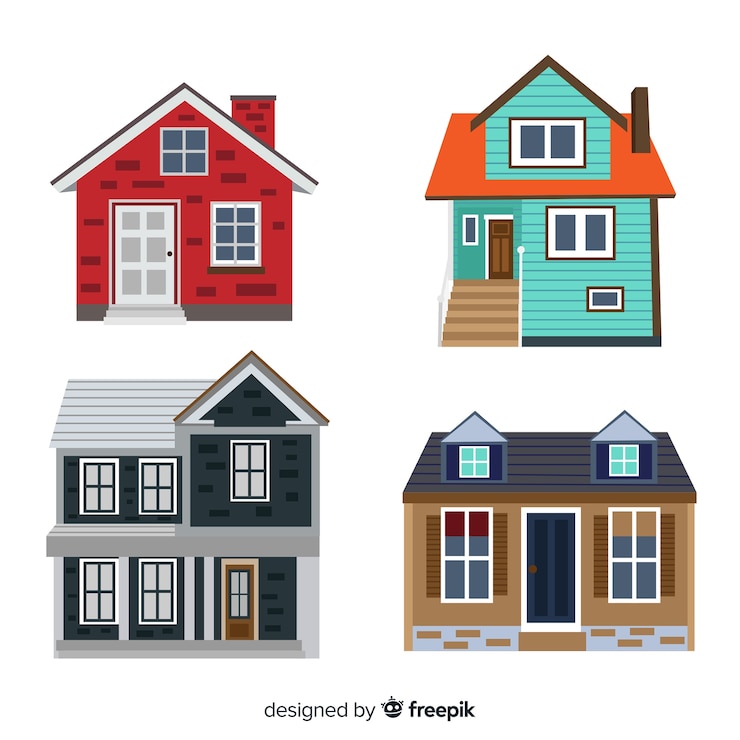 Vector Gratis collection of residencial houses