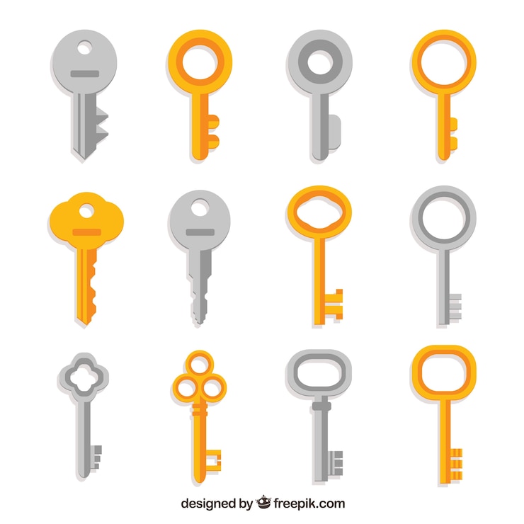 Vector Gratis collection of silver and golden keys