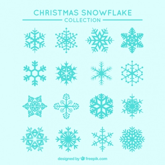 Vector Gratis collection of snowflakes in light blue color
