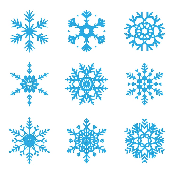 Vector Gratis collection of various christmas snowflake designs