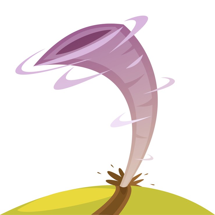 Vector Gratis color cartoon illustration depicting tornado vector illustration