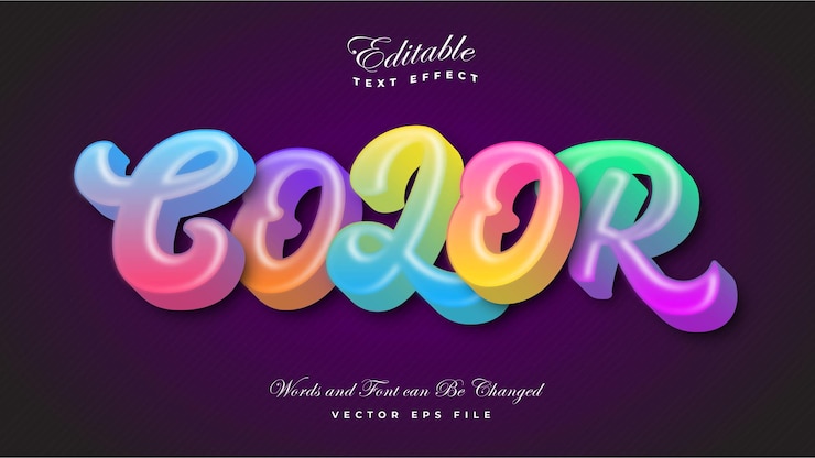Vector Gratis color gradient 3d grafitti bold text effect