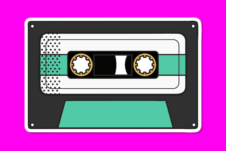 Vector Gratis color pop art cassette vintage vector sticker