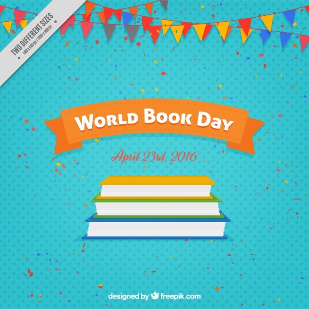 Vector Gratis colored books and garlands background