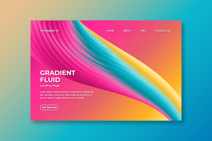 Vector Gratis colorful abstract landing page