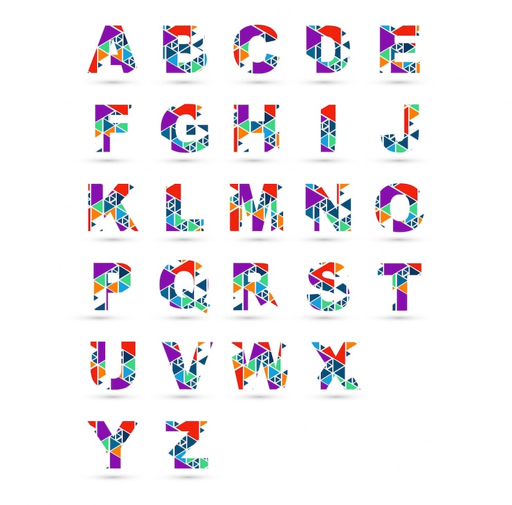 Vector Gratis colorful alphabet design