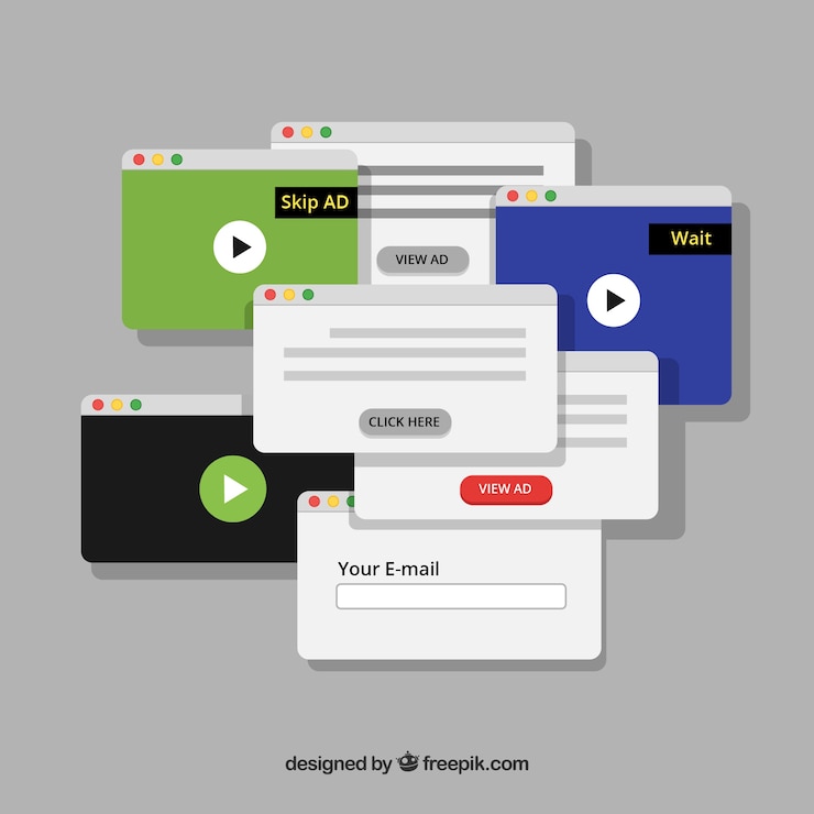 Vector Gratis colorful annoying pop ups with flat design