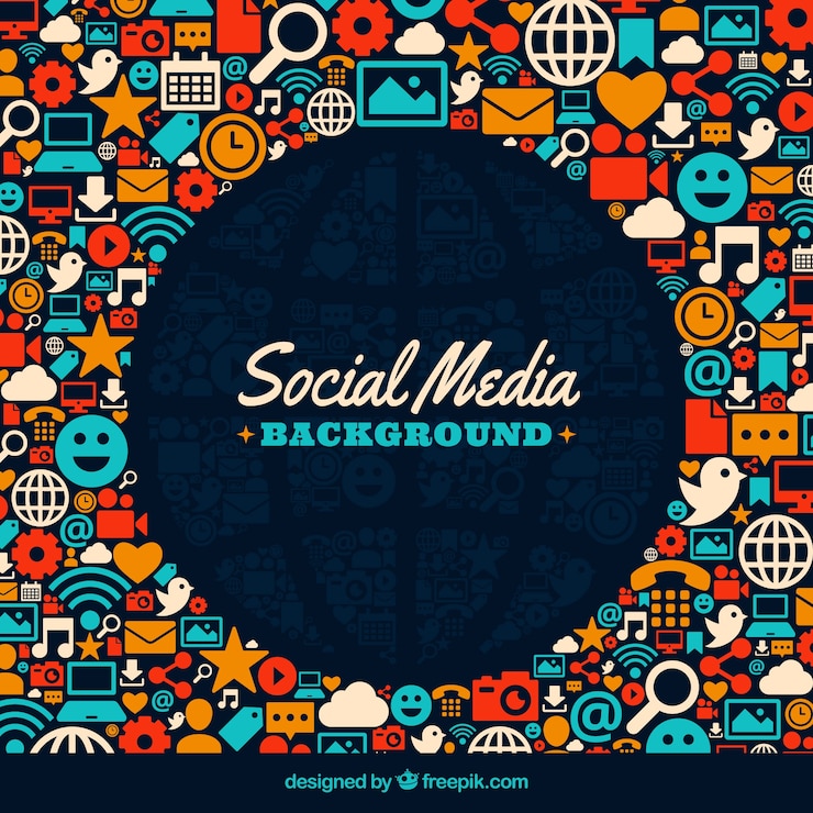 Vector Gratis colorful background of social networking icons