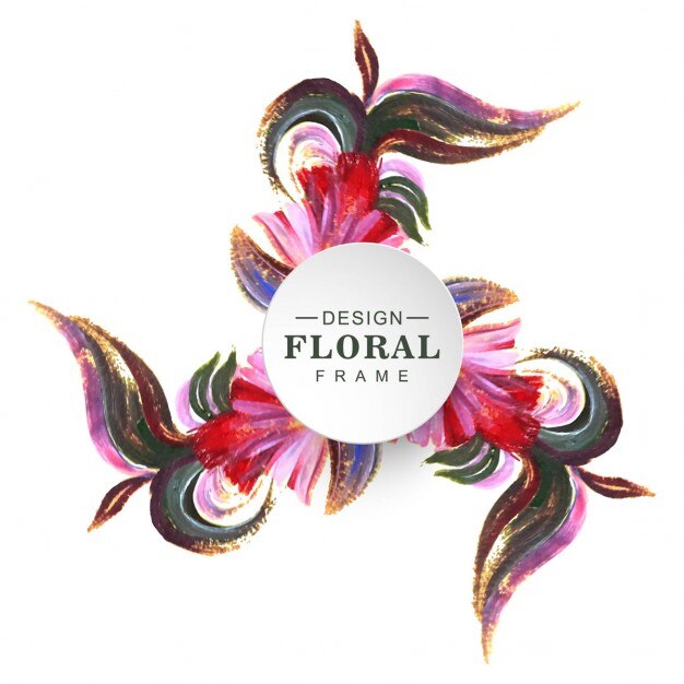 Vector Gratis colorful background with floral watercolor
