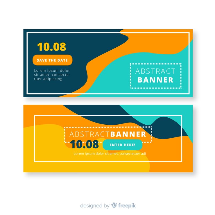 Vector Gratis colorful banners with abstract design