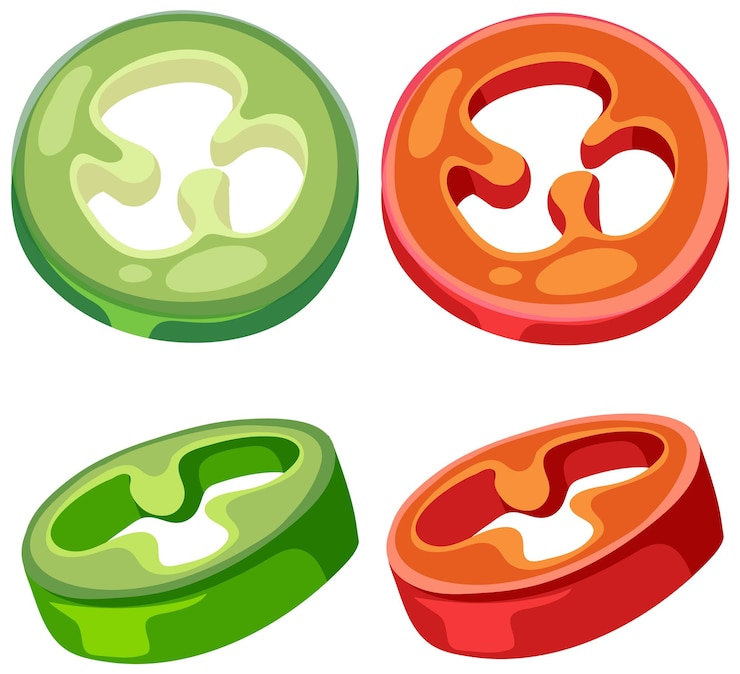 Vector Gratis colorful bell pepper slices