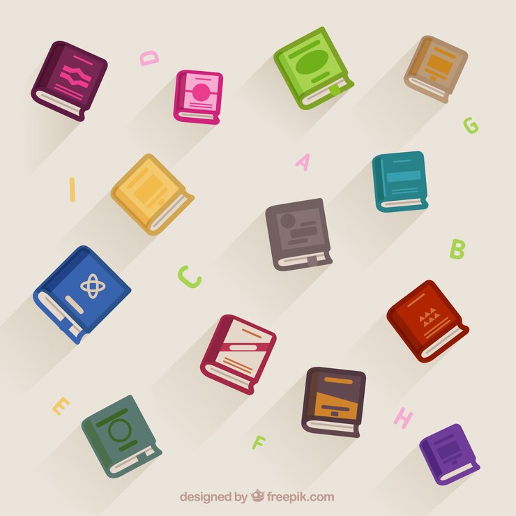 Vector Gratis colorful book background in flat design