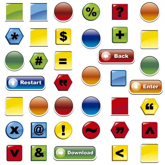 Vector Gratis colorful buttons collection