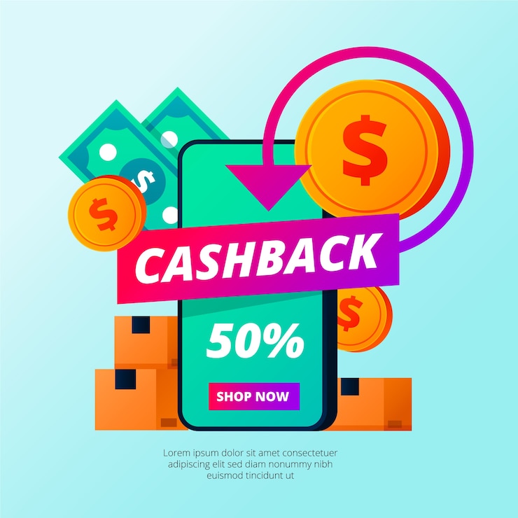 Vector Gratis colorful cashback concept with coins