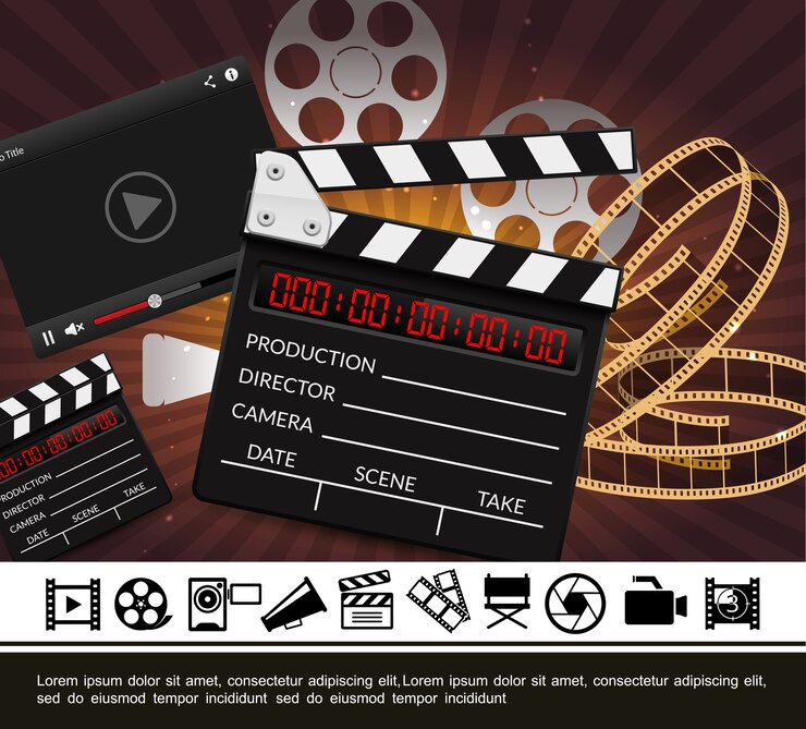 Vector Gratis colorful cinema template 
