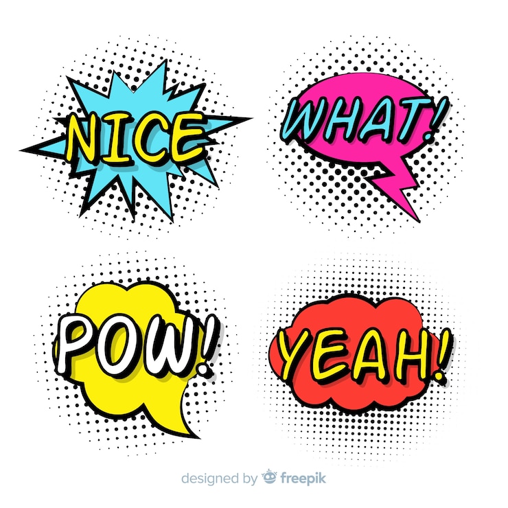 Vector Gratis colorful comic speech bubbles collection