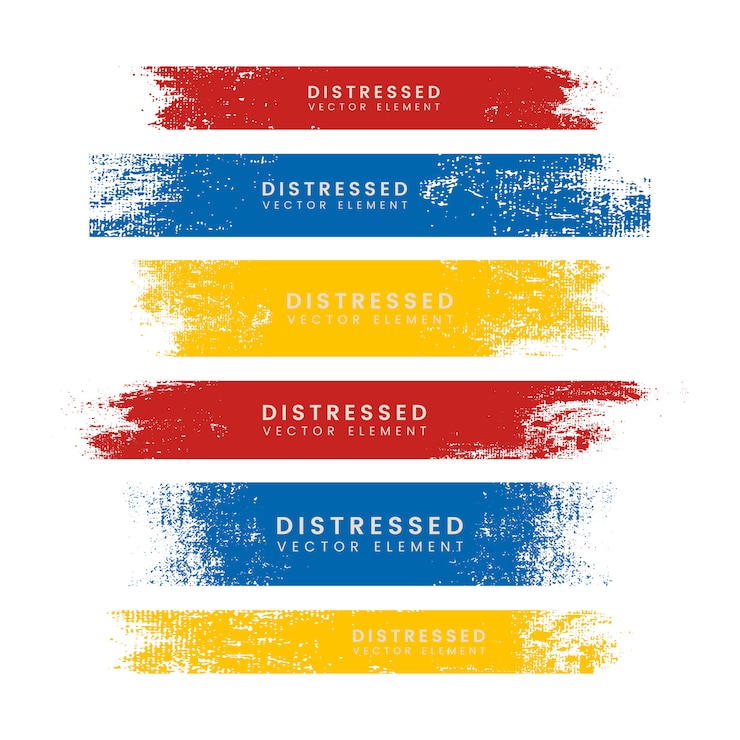 Vector Gratis colorful distressed banners