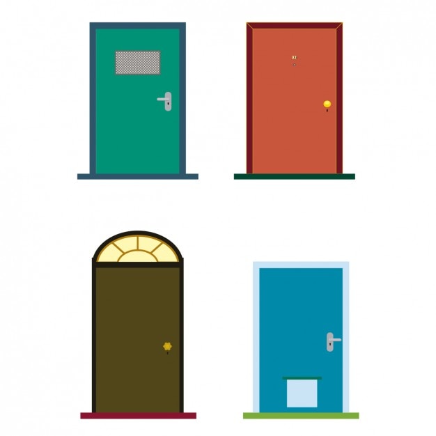 Vector Gratis colorful doors