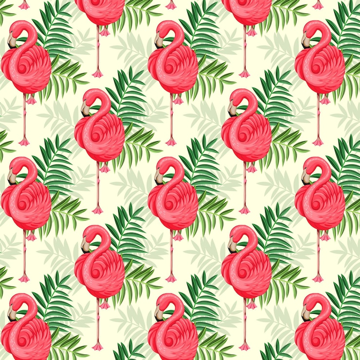 Vector Gratis colorful flamingo pattern