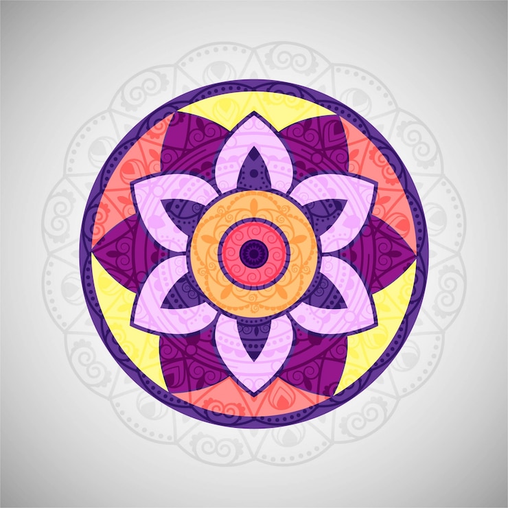 Vector Gratis colorful floral mandala background