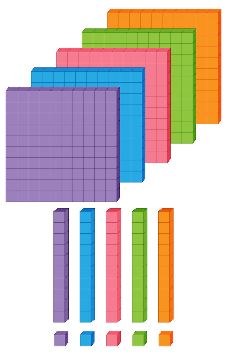 Vector Gratis colorful fraction blocks illustration
