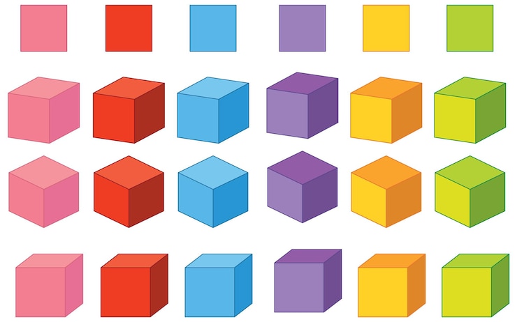 Vector Gratis colorful geometric cube pattern
