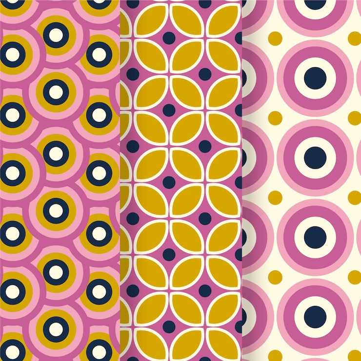 Vector Gratis colorful geometric groovy pattern collection