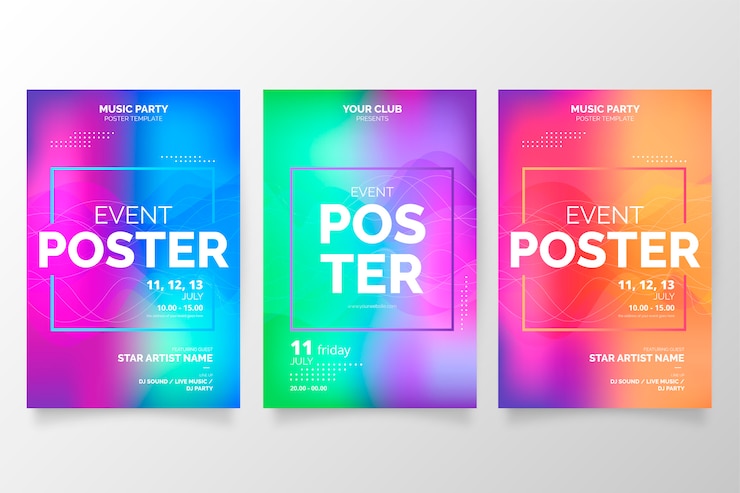 Vector Gratis colorful gradient poster collection for events