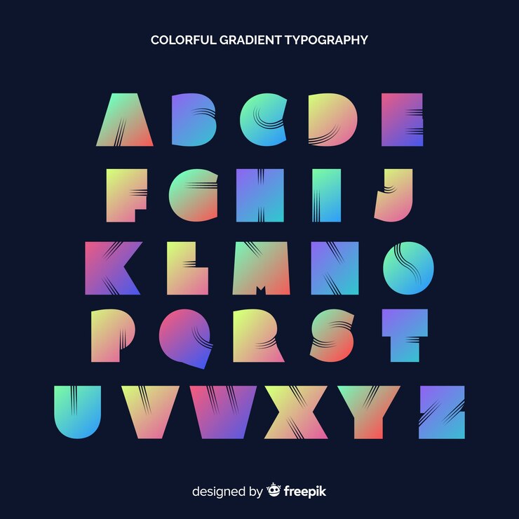 Vector Gratis colorful gradient typography