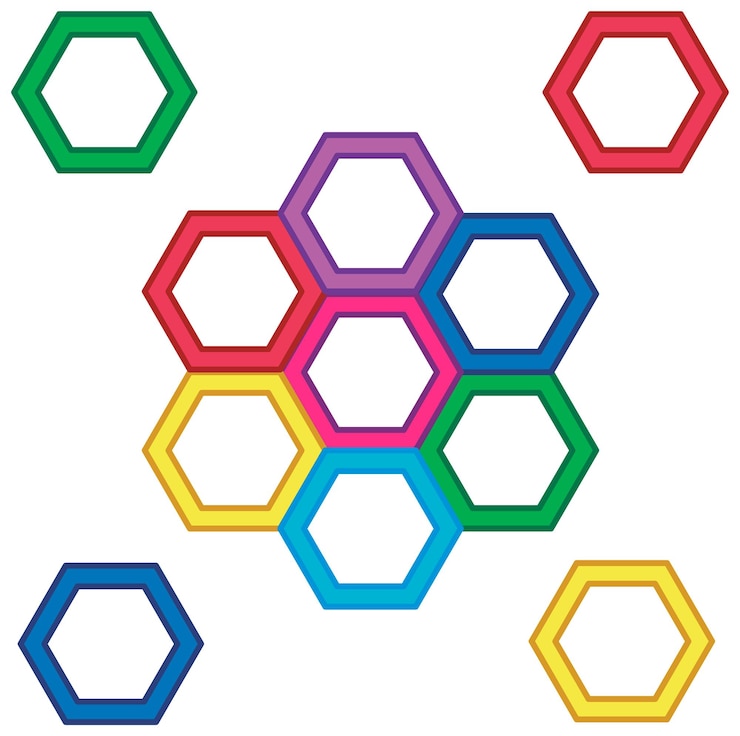 Vector Gratis colorful hexagon pattern design