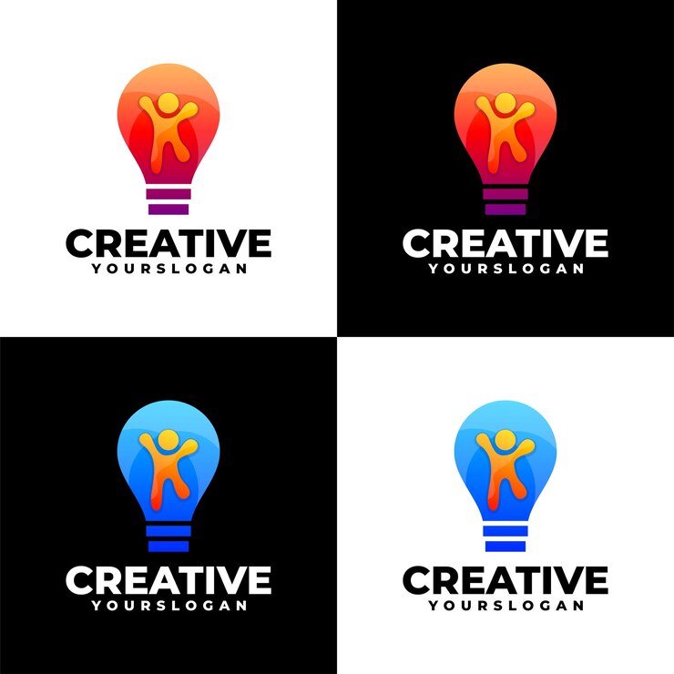 Vector Gratis colorful human bulb logo design