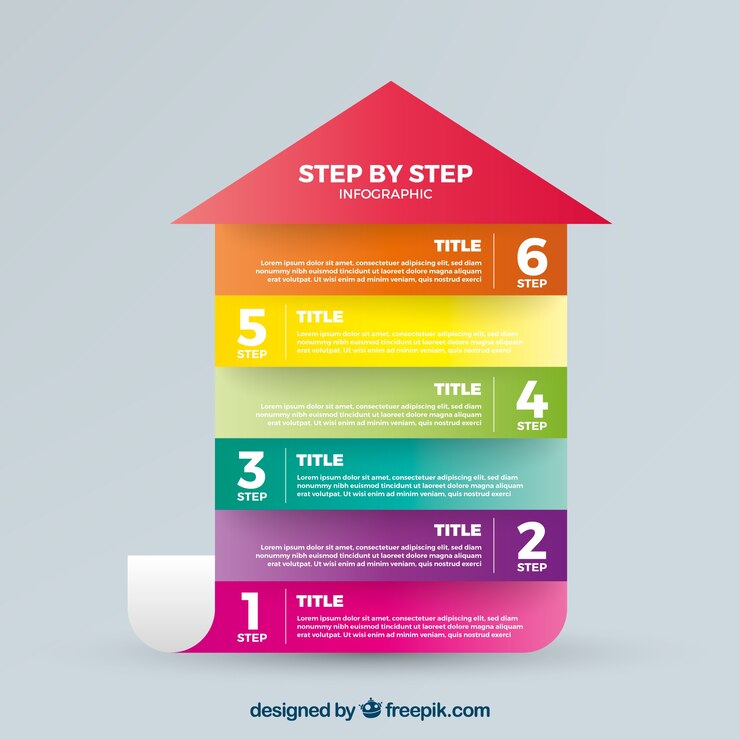 Vector Gratis colorful infographic steps in flat style