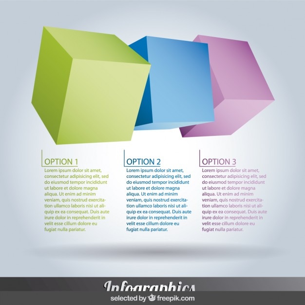 colorful Infographic steps with cubes