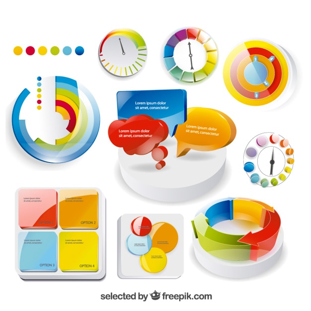 Vector Gratis colorful isometric graphic