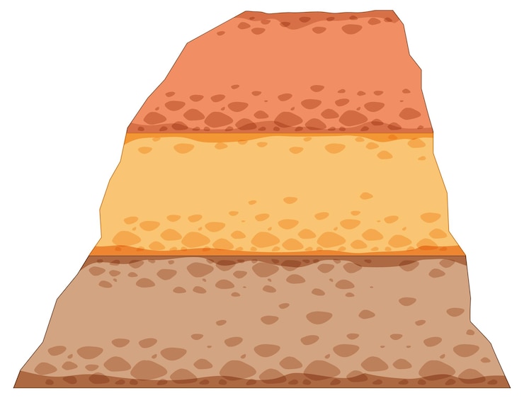 Vector Gratis colorful layered soil profile illustration