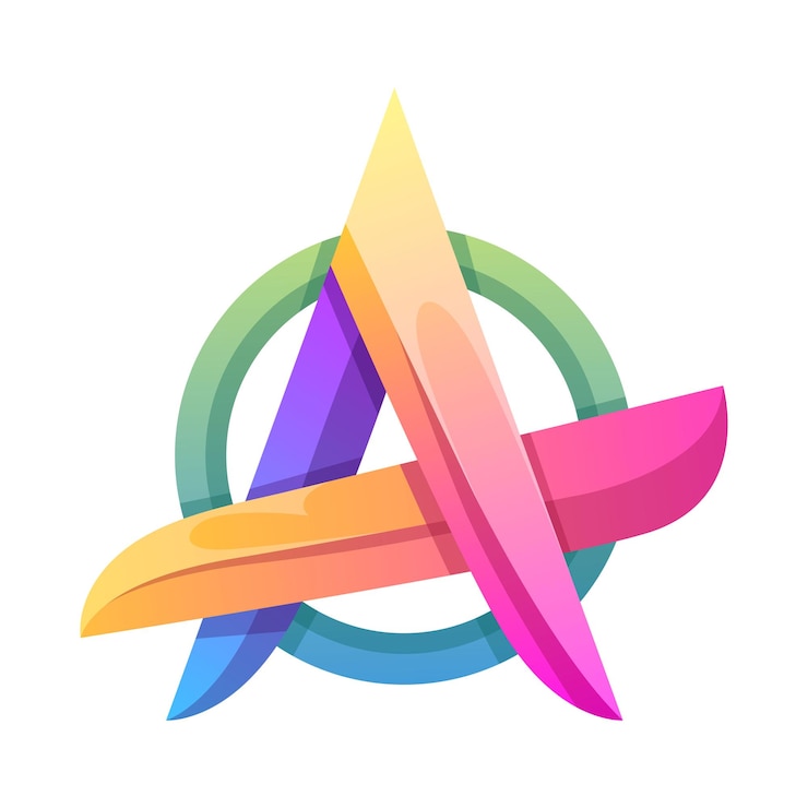 Vector Gratis colorful letter a gradient logo design