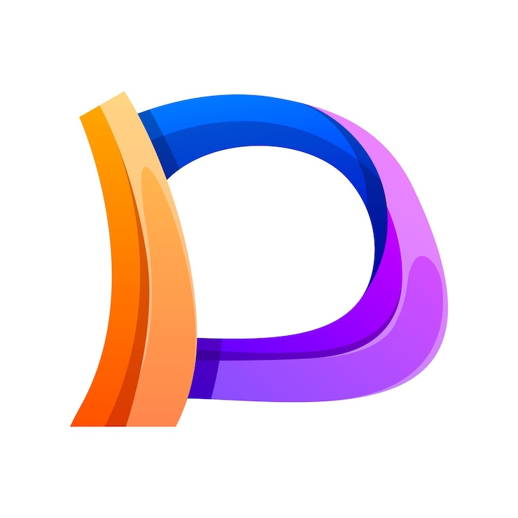 Vector Gratis colorful letter d gradient logo design
