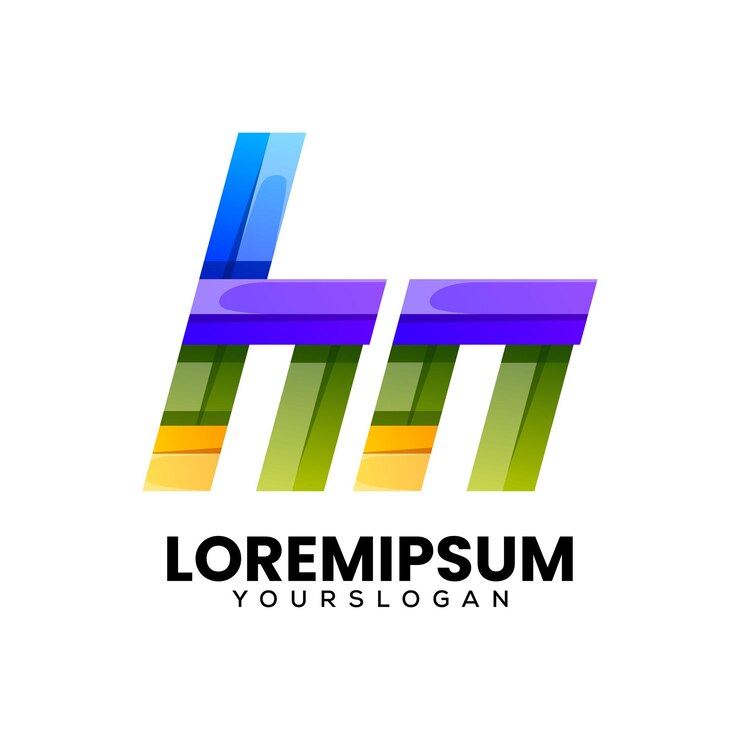 Vector Gratis colorful letter hn icon logo design