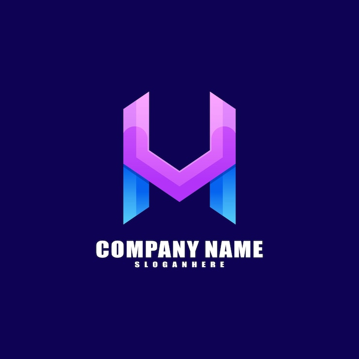 Vector Gratis colorful letter m and h logo design
