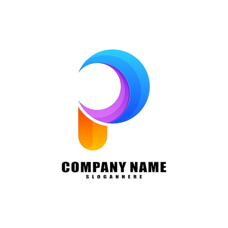 Vector Gratis colorful letter p logo design