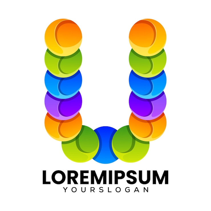 Vector Gratis colorful letter u gradient logo design