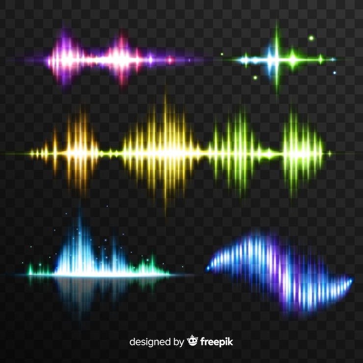 Vector Gratis colorful light waves collection