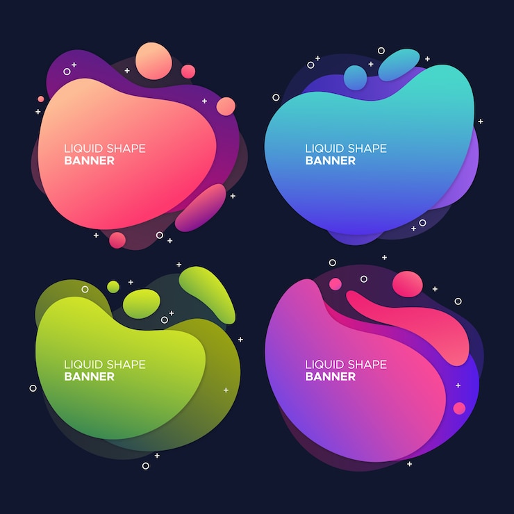 Vector Gratis colorful liquid banners