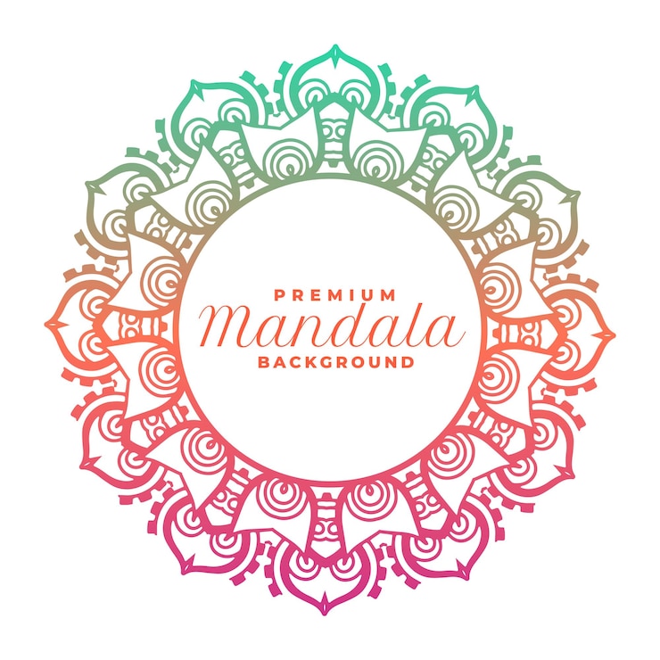 Vector Gratis colorful mandala frame design with text space