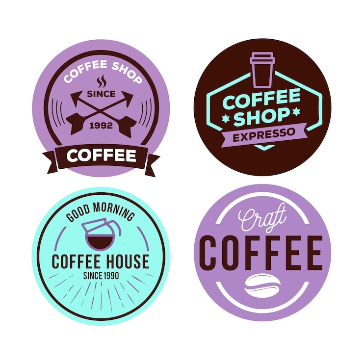 Vector Gratis colorful minimal logo collection template in vintage style